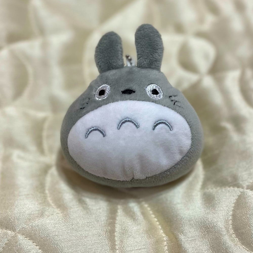Totoro Anime Plushie Keychain Gray White 4” Toy Collectible Merch Chunky Spirit